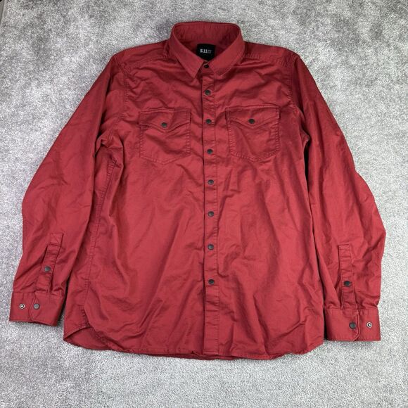 5.11 Tactical Shirt Men’s XL Red Snap Button Long Sleeve Military LEO - Picture 2 of 7